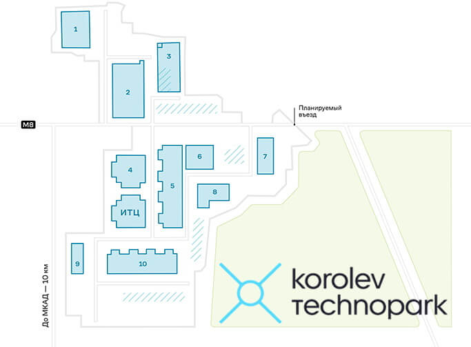 Карта индустриального парка Королев